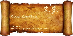 Klug Zamfira névjegykártya